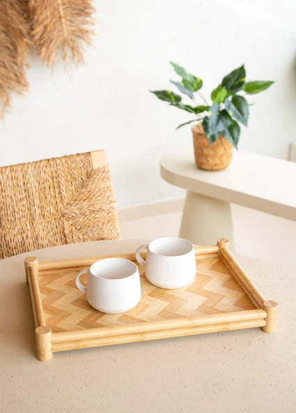 The Mia Wicker Bambu Tepsi 41x28 cm TPS0071 - Resim 4