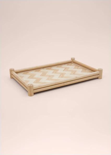 The Mia Wicker Bambu Tepsi 41x28 cm TPS0071 - Resim 3