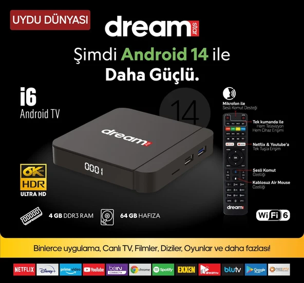 Dreamstar i6 64 GB 6K Android TV Box ürün görseli 1