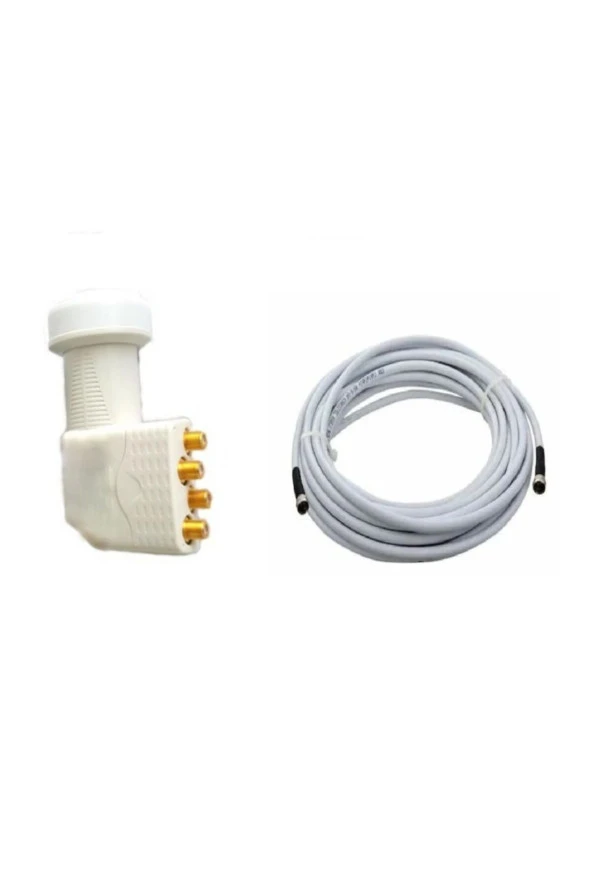 Dört Çıkışlı Lnb (4'LÜ LNB) 20 Metre Rg-6 Uçları Hazır Yapılı Anten Kablosu ürün görseli 1