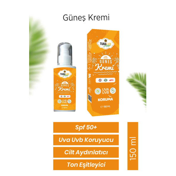 Tubalife Spf 50 Güneş Kremi 150 ml - Cilt Aydınlatıcı Ton Eşitleyici Uva - Uvb Koruyucu ürün görseli 1