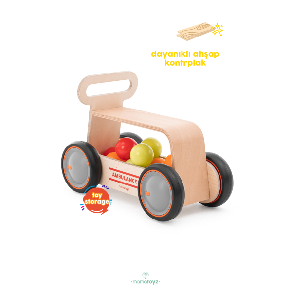 Driveme Wood Ambulans Yürüteç - Bin Sür - Oyuncak Deposu ürün görseli 1