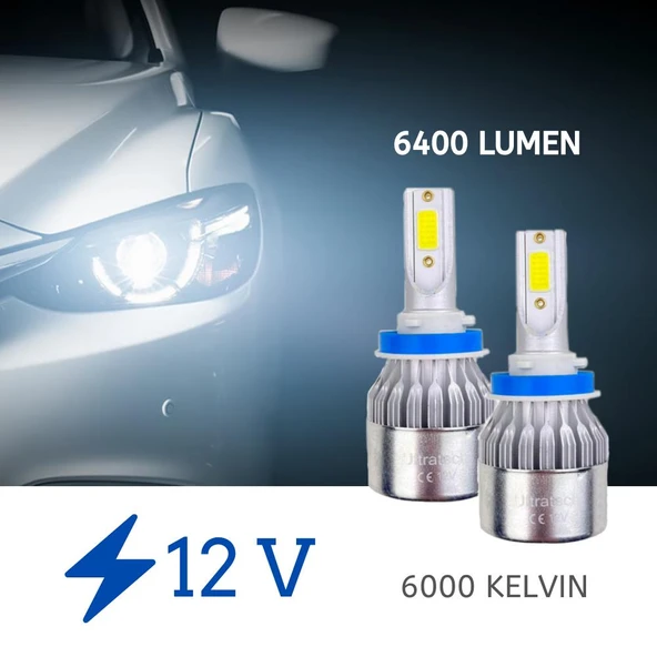 Ultratech H3 Led Xenon Far Ampulü - Şimşek Etkili Güçlü Aydınlatma ürün görseli 1