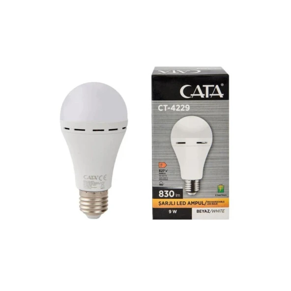 Cata Ct-4229 9W E27 Şarjlı Led Ampul Beyaz ürün görseli 1