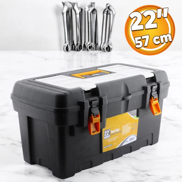 Plastik Açma Kapatmalı 22'' Inç Organizer Bölmeli Taşınabilir Kulplu Takım Çantası Alet Çanta 57 Cm ürün görseli 1