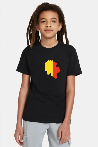 Euro 24 Belgium Siyah Çocuk Tshirt ürün görseli 1