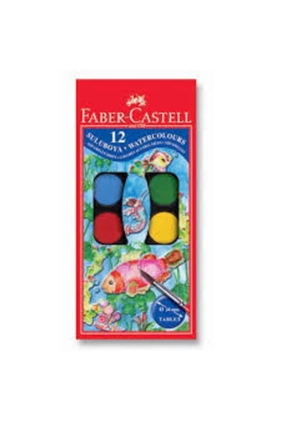 Faber Castell Sulu Boya 12 Renk+Fırça Hediyeli ürün görseli 1