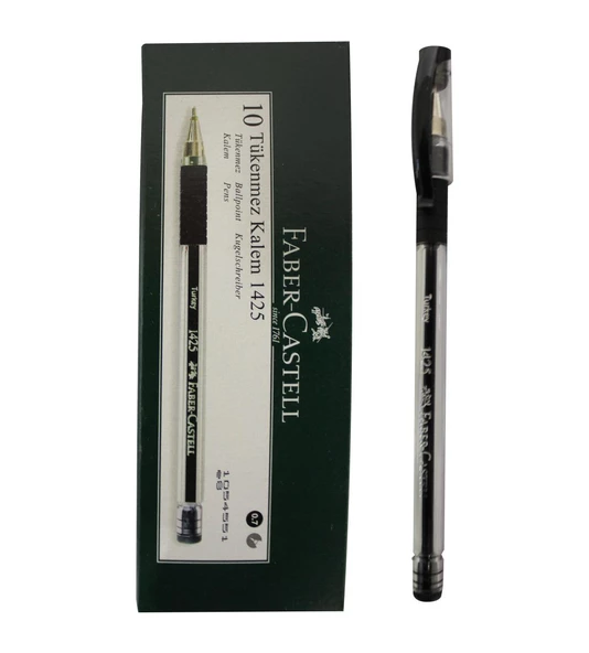 Faber Castell 1425 SİYAH İGNE UÇ TÜKENMEZ KALEM 10 Lu KUTU ürün görseli 1