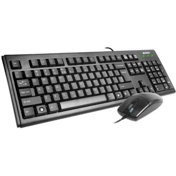 A4 TECH KM-72620D USB Q Trk Optic Mouse Siyah Multimedya Klavye - Mouse Set - Resim 2