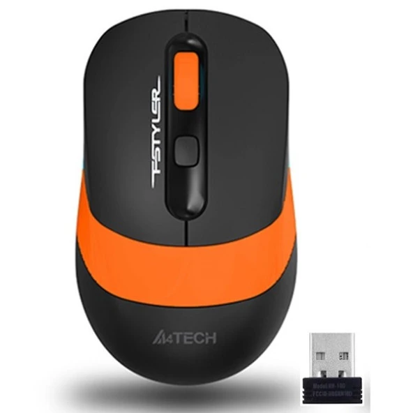 A4 TECH FG10 Kablosuz 2000dpi Optic Siyah/Turuncu Mouse ürün görseli 1