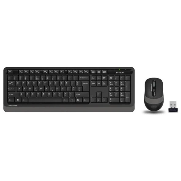 A4 TECH FG1010 Kablosuz Q Trk Optic Mouse Siyah/Gri Multimedya Klavye - Mouse Set ürün görseli 1