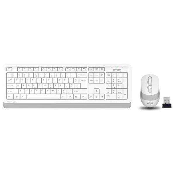 A4 TECH FG1010 Kablosuz Q Trk Optic Mouse Beyaz/Gri Multimedya Klavye - Mouse Set ürün görseli 1