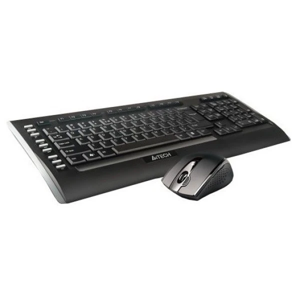 A4 TECH 9300F Kablosuz Q Trk V-Track Mouse Siyah Multimedya Klavye - Mouse Set ürün görseli 1