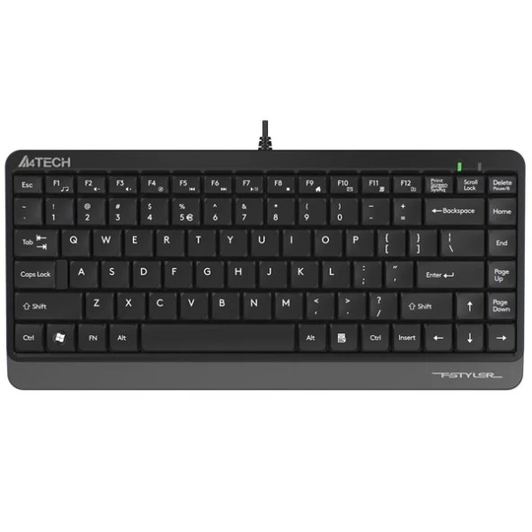 A4 TECH FK11 USB Q Trk Mini Siyah/Gri Multimedya Klavye ürün görseli 1