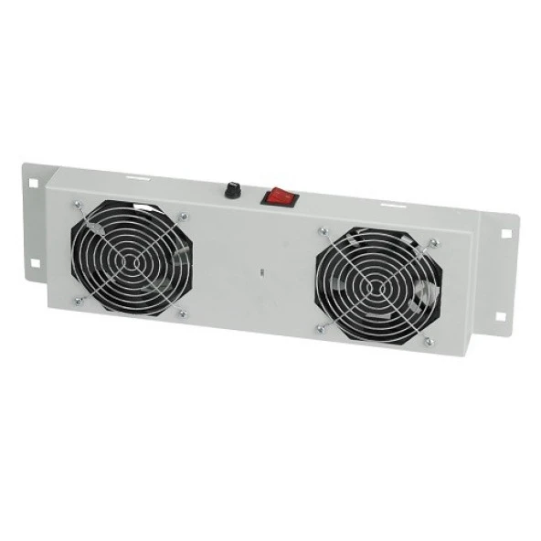 AGER Duvar Tipi 2li Termostatlı Beyaz Fan Modülü AN-F2T-A-B1 ürün görseli 1