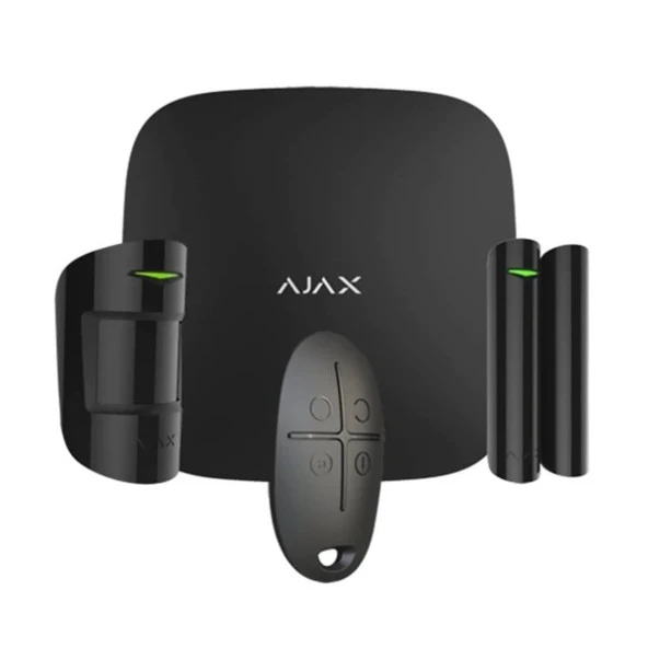 AJAX Starter Hub Kit Kablosuz Alarm Seti Keypad Yok Siyah ürün görseli 1
