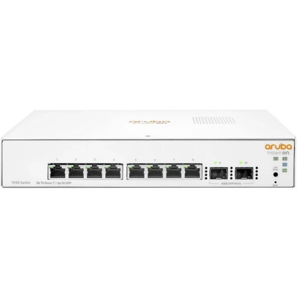 ARUBA 8port 1930-8G JL680A GIGABIT 2X SFP Yönetilebilir Switch Masaüstü ürün görseli 1