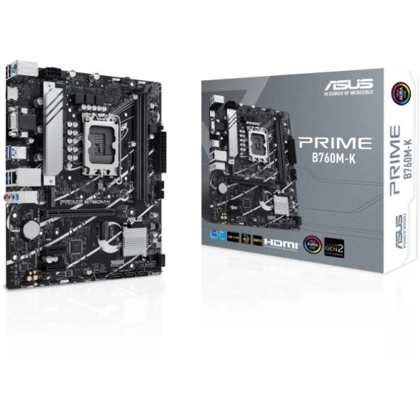 ASUS PRIME B760M-K DDR5 HDMI DP PCIe 16X v4.0 1700p mATX ürün görseli 1