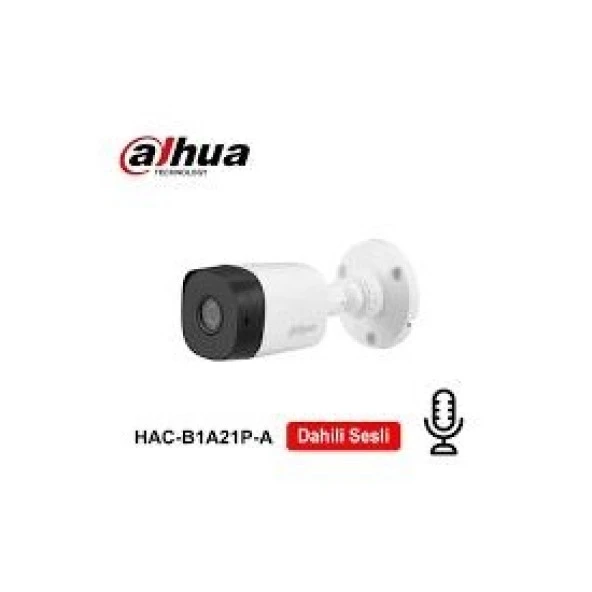 DAHUA 2MP BULLET 3.6MM HAC-B1A21P-A 0360B 20metre Sesli IR Bullet Kamera ürün görseli 1