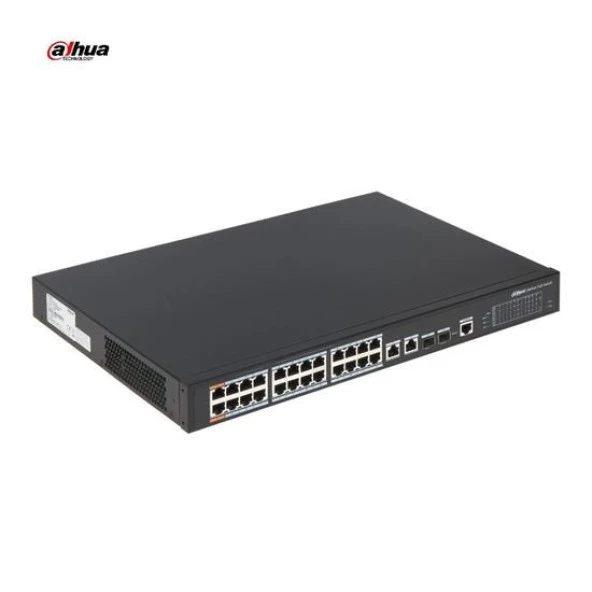 DAHUA 24port 240w FULL PoE PFS3226-24ET-240 10/100 2X UPLINK-2X SFP Yönetilemez Switch ürün görseli 1