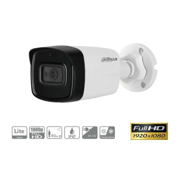 DAHUA 2MP BULLET 3.6MM HAC-HFW1200TL-0360B 40metre AHD Kamera ürün görseli 1