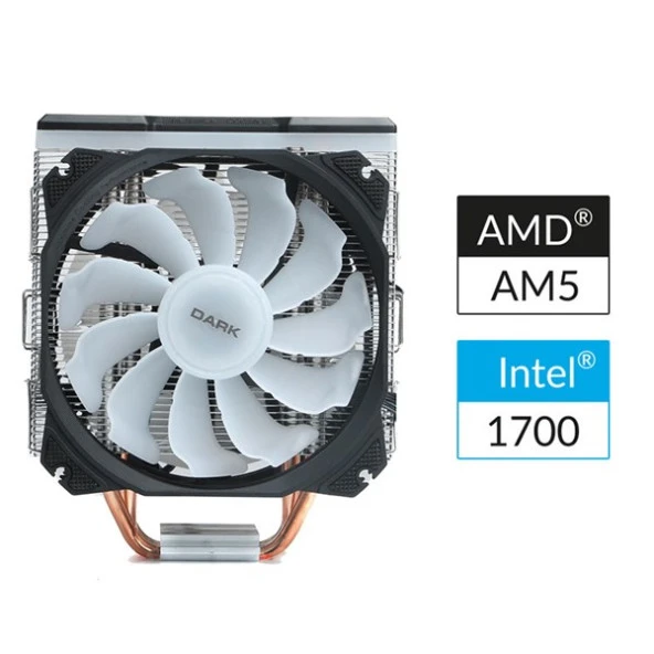 DARK FREEZER X129 DKCCX129 RGB Hava Soğutmalı AM5-1700p Dual Fan İşlemci Fanı ürün görseli 1