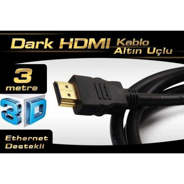 DARK DK-HD-CV14L300A90 3metre HDMI Görüntü Kablosu Altın Uçlu 4K ürün görseli 1
