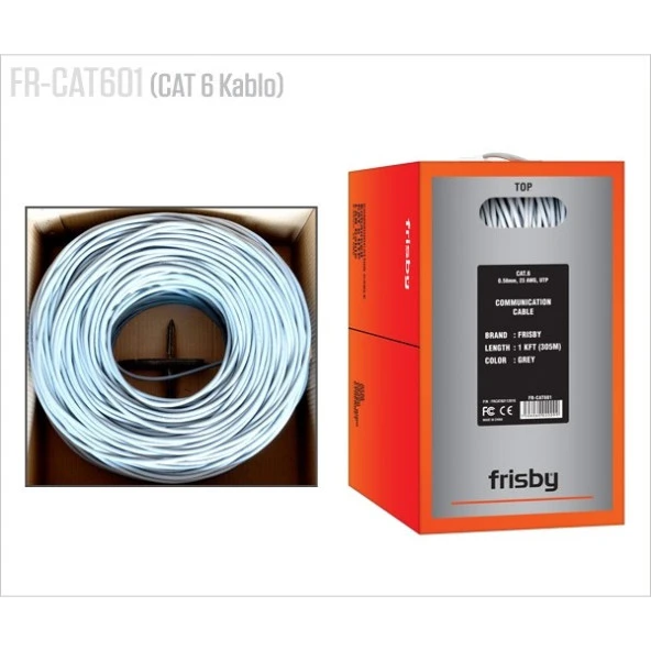 FRISBY CAT6 Utp 23AWG 305m Kablo FR-CAT601 ürün görseli 1