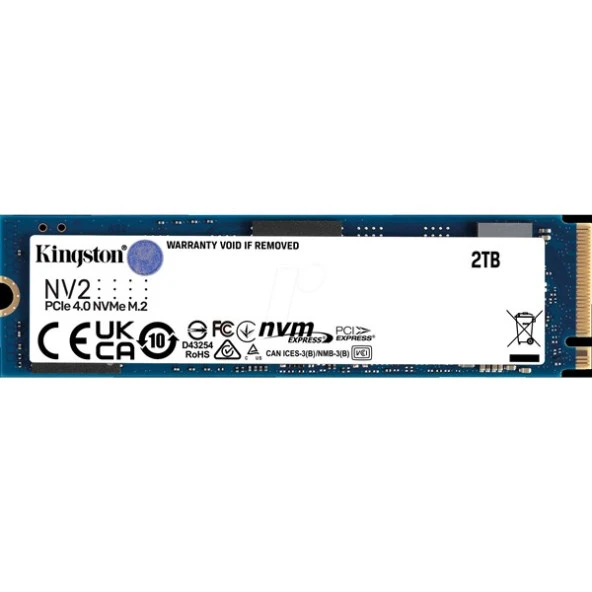 KINGSTON 2TB NV2 SNV2S/2000G 3500- 2900MB/s M2 PCIe NVMe Gen3 Disk ürün görseli 1