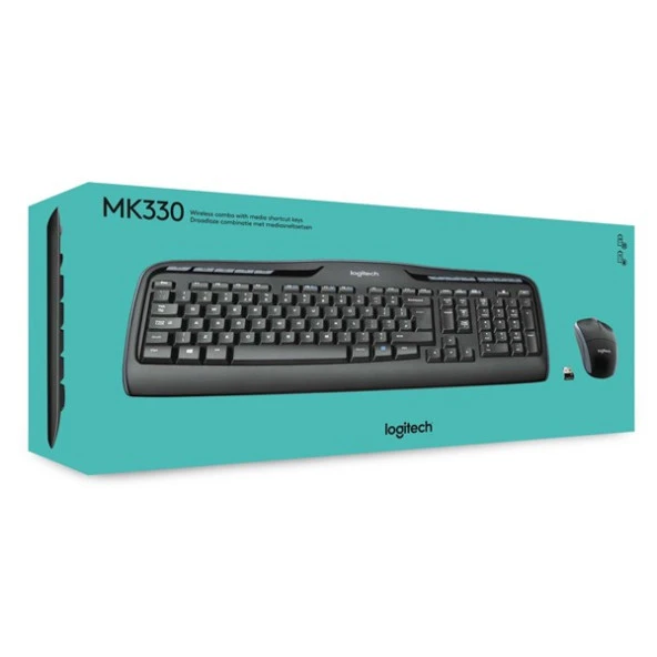 LOGITECH MK330 Kablosuz Q Trk Siyah Multimedya Klavye - Mouse Set Set 920-003988 - Resim 3