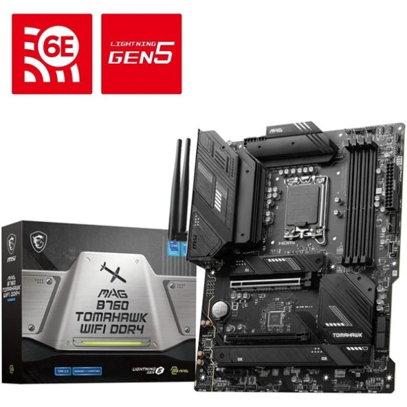 MSI MAG B760 TOMAHAWK WIFI DDR5 HDMI DP PCIe 16X v5.0 1700p ATX ürün görseli 1