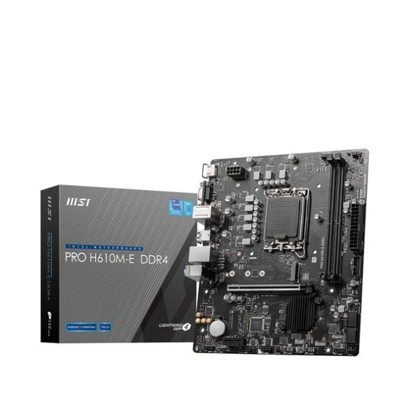MSI PRO H610M-E DDR4 M2 PCIe NVME HDMI PCIe 16X v4.0 1700p mATX ürün görseli 1