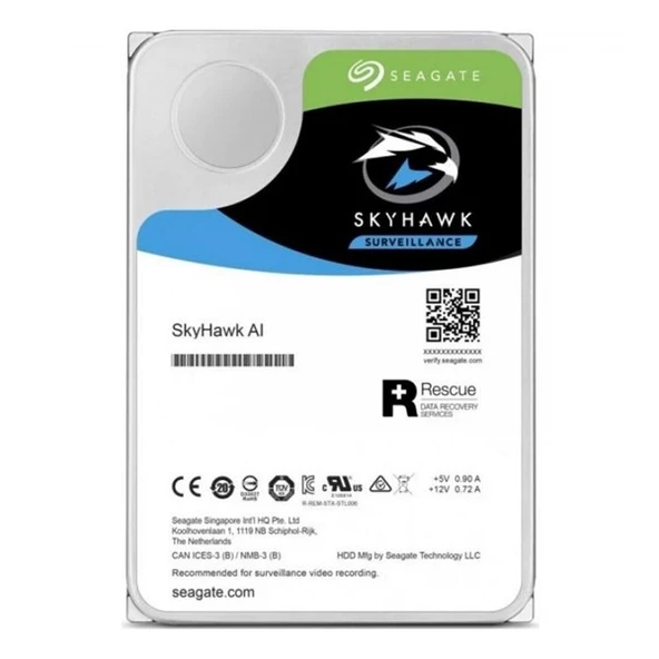 SEAGATE 12TB SKYHAWK ST12000VE001 256MB 7200RPM SATA-3 GÜVENLİK DİSKİ ürün görseli 1