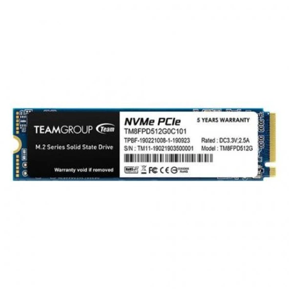 TEAM 512GB MP33 PRO TM8FPD512G0C101 2400- 2100MB/s M2 PCIe NVMe Gen3 Disk ürün görseli 1