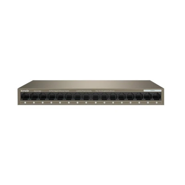 TENDA 16port TEG1016M GIGABIT Yönetilemez Switch Masaüstü ürün görseli 1