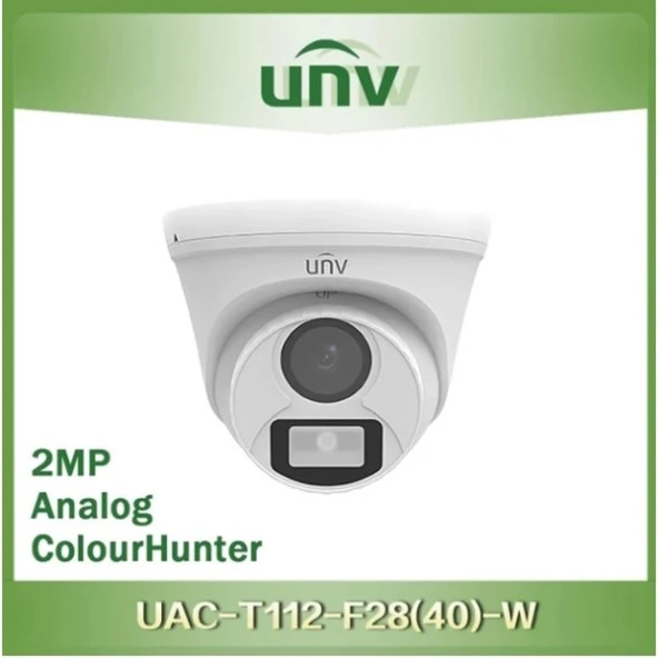 UNV 2MP DOME 2.8MM UAC-T112-F28-W IR ANALOG KAMERA COLOURHUNTER ürün görseli 1