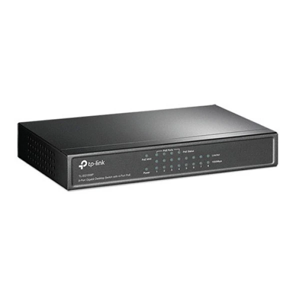 TP-LINK 8-PORT 64W 4-PORT POE TL-SG1008P GIGABIT POE SWITCH ürün görseli 1
