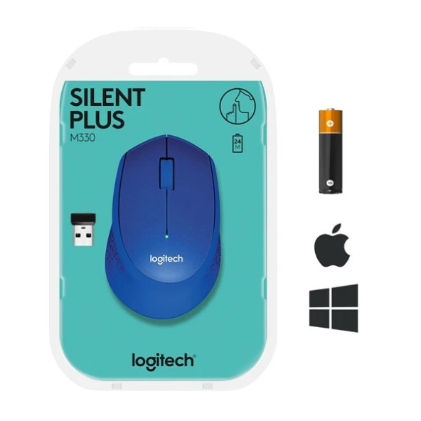 LOGITECH M330 Kablosuz Sessiz Optic Mavi Mouse 910-004910 - Resim 7