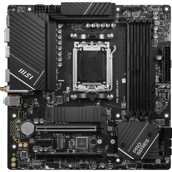 MSI PRO B650M-A WIFI-6E DDR5 HDMI-DP PCIE 4.0 AM5 mATX ürün görseli 1