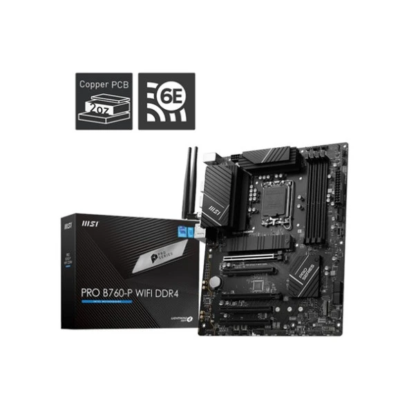 MSI PRO B760-P WIFI-6E DDR4 HDMI-DP PCIE 4.0 1700P ATX ürün görseli 1