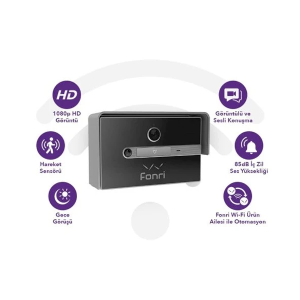 Fonri Wf3-El3-0502-02 Wıfı Kablosuz Akıllı Kapı Zili ürün görseli 1