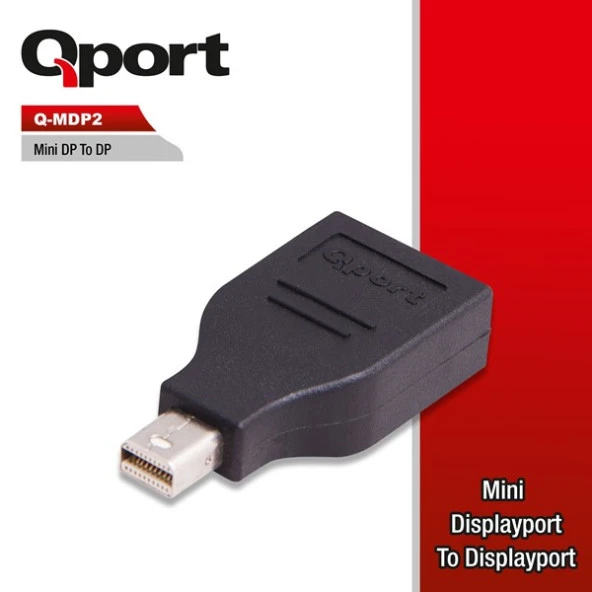 QPORT Q-MDP2 mDP-DP Çevirici Adaptör ürün görseli 1