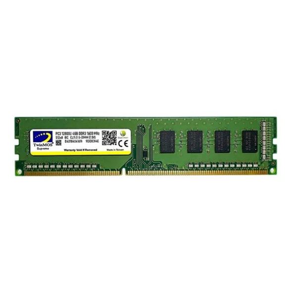TWINMOS 4GB DDR3 1600MHz PC RAM VALUE MDD34GB1600D 1.5V ürün görseli 1