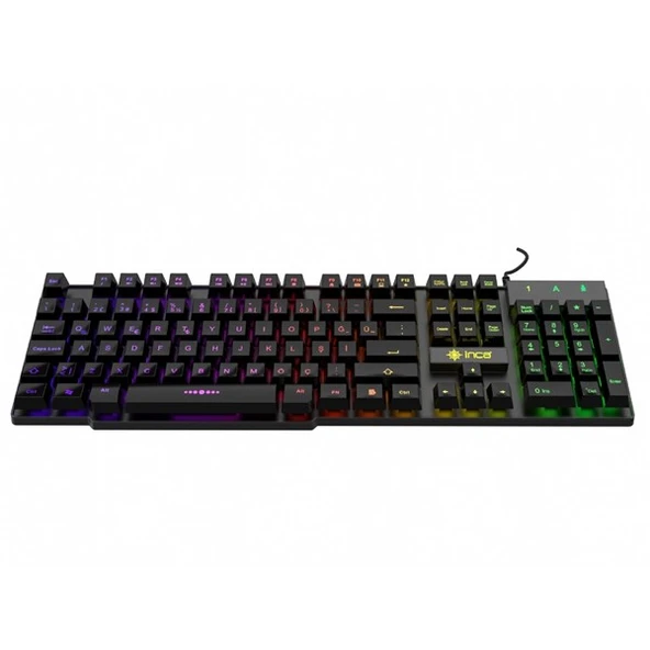 INCA IKG-449 Türkçe USB RAINBOW EFECT MEKANİK HİSLİ Siyah Oyuncu Klavye ürün görseli 1