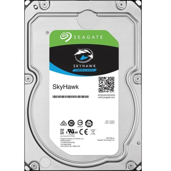 SEAGATE  6TB SKYHAWK ST6000VX001 5900 RPM 256MB SATA-3 Güvenlik Diski ürün görseli 1