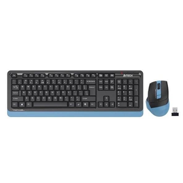 A4 TECH FG1035 Kablosuz Q Trk Optic Mouse Siyah/Mavi Multimedya Klavye - Mouse Set ürün görseli 1