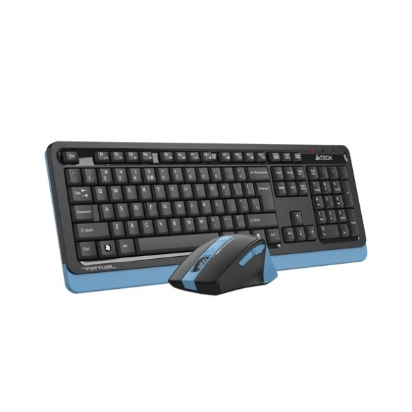 A4 TECH FG1035 Kablosuz Q Trk Optic Mouse Siyah/Mavi Multimedya Klavye - Mouse Set - Resim 2
