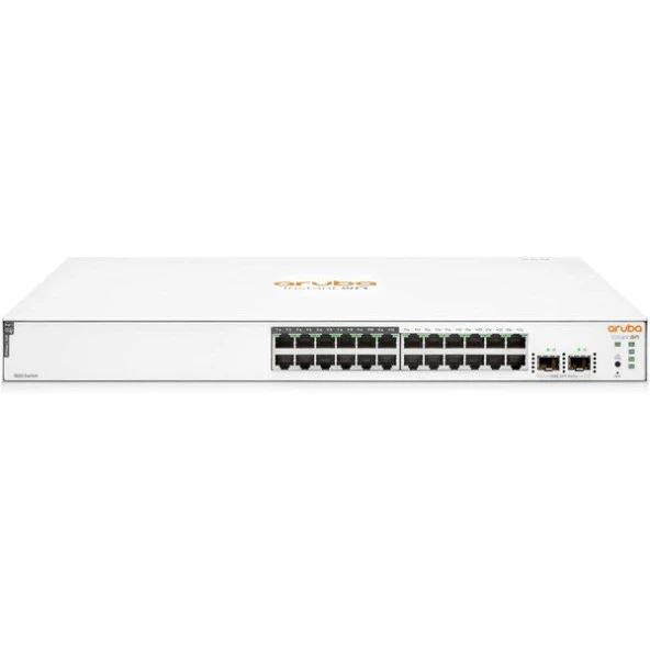 ARUBA 24port 195w 12port PoE Instant On 1830-24G JL813A GIGABIT 2xSFP Yönetilebilir Switch RackMount ürün görseli 1