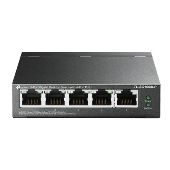 TP-LINK 5port TL-SG1005LP Gigabit 4port PoE 47.5w Yönetilemez Switch ürün görseli 1