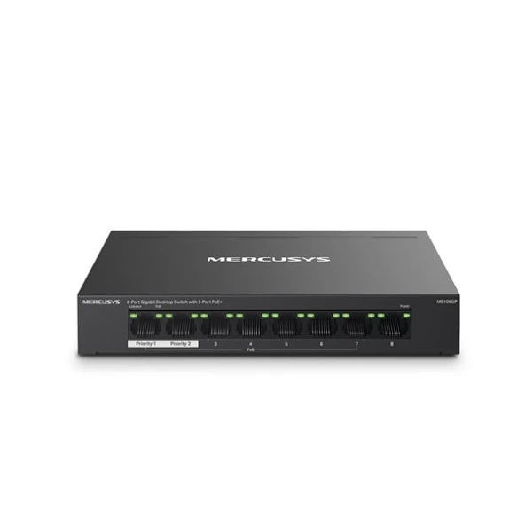 MERCUSYS 8-PORT MS108GP GIGABIT YÖNETİLEMEZ 65W 7-PORT POE SWITCH ürün görseli 1